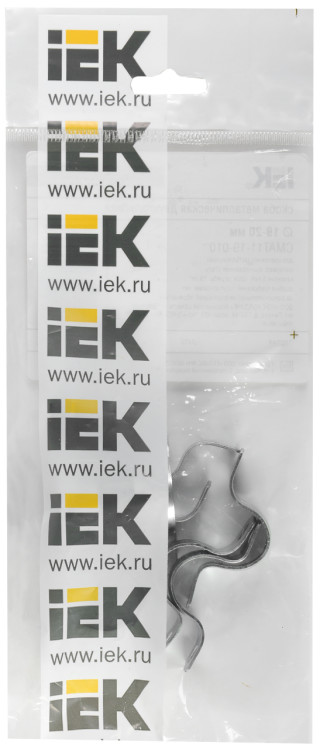 Скоба металлическая двухлапковая d19-20мм (10шт/упак) IEK