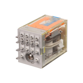 Реле RKE4CO024LT, 4CO, 5A(250VAC/30VDC), 24VDC, мех. индикация, тест-кнопка с блокировкой, LED