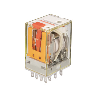 Реле RKE4CO730LT, 4CO, 5A(250VAC/30VDC), 230VAC, мех. индикация, тест-кнопка с блокировкой, LED