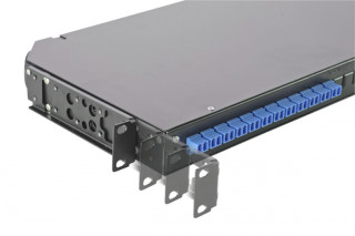 Оптическая панель серии 47C-24, 19'' 1U фиксированная, корпус на 24 адаптера, 2 дуплекс LC адаптера, OS2