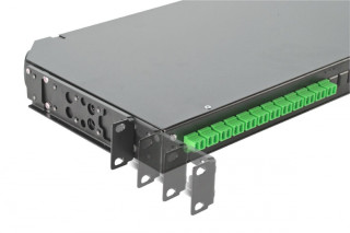 Оптическая панель серии 47C-24, 19'' 1U фиксированная, корпус на 24 адаптера, 2 дуплекс LC/APC адаптера, OS2