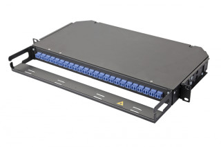 Панель Q-LINK 19” фиксированной кофигурации, 1U, корпус 24 адаптера, 24 дуплекс LC адаптера, OS2