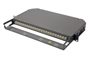 Панель Q-LINK 19” фиксированной кофигурации, 1U, корпус 24 адаптера, 24 дуплекс LC адаптера, OМ2