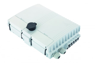 Бокс оптический настенный FTTx, IP65, 12 адаптеров, белый