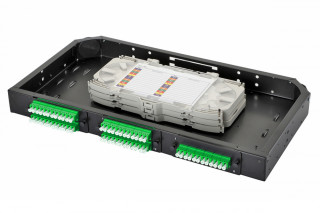 Комплект планка Q-SLOT с 6 адаптерами дуплекс LC OS2, APC, монтажные шнуры, КДЗС