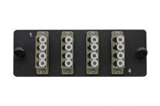 Комплект планка Q-SLOT с 4 адаптерами квадро LC OM2, монтажные шнуры, КДЗС