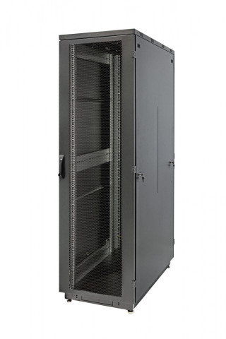 Шкаф Racknet S3000 22U 600 × 1000, передняя дверь перфорированная одностворчатая, задняя дверь перфорированная одностворчатая, черный