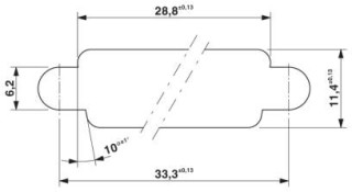 Чертеж, Монтажное отверстие согласно DIN 41652-3 для корпусов с толщиной стенки до 4,5 мм