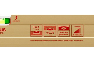 Уровень алюминевый AZ 150, L=150 см, 2 глазка, точн. 0,5 мм/м 01161501