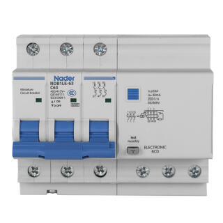 Автоматический выключатель дифференциального тока NDB1LE-63C63/3P/30mA/AC