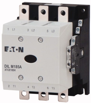 контактор 185А, управляющее напряжение 24-27В (DC), 2НО+2НЗ доп. контакты, категория применения AC-3, АС4