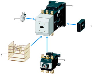 контактор 1600А, управляющее напряжение 230-250В (AC/DC), 2НО+2НЗ доп. контакты, категория применения AC-3, АС4