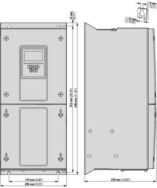 Преобразователь частоты DA1 3~/3~230В 72A 18,5кВт, встроенный фильтр ЭМС, IP55