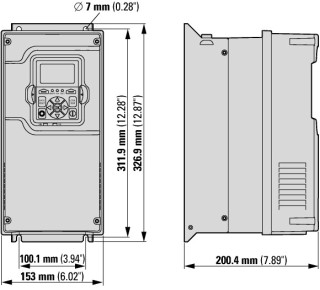 Преобразователь частоты DG1 3~/3~400В 2,2A 0,75кВт, IP21, фильтр ЭМС