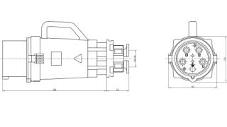 CA75301 INPIN Вилка кабельная 160A/380-690V/3P+E/IP67