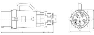 CA75401 INPIN Вилка кабельная 160A/380-690V/3P+N+E/IP67