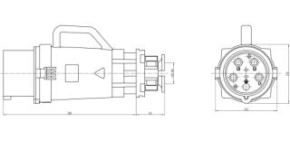 CA75201 INPIN Вилка кабельная 200A/380-690V/3P+E/IP67