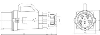 CA75206 INPIN Вилка кабельная 200A/380-690V/3P+N+E/IP67