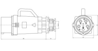 CA75001 INPIN Вилка кабельная 250A/380-690V/3P+E/IP67