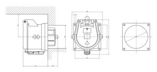 CA75136 INPIN Розетка встраиваемая 400A/380-690V/3P+N+E/IP67