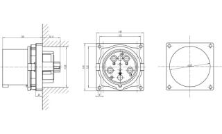 CA752011 INPIN Вилка встраиваемая 200A/380-690V/3P+E/IP67