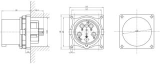 CA752061 INPIN Вилка встраиваемая 200A/380-690V/3P+N+E/IP67