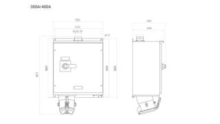 CA751211 INPIN Розетка настенная с выкл. и мех.блокировкой 350A/400V/3P+N+E/IP65