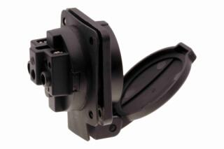 CA105BK INPIN Розетка встраиваемая 16A/250V/2P+E/IP54 подключение сзади 50х50 черная
