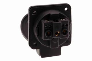 CA105BK INPIN Розетка встраиваемая 16A/250V/2P+E/IP54 подключение сзади 50х50 черная