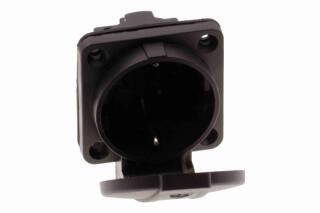 CA105BK INPIN Розетка встраиваемая 16A/250V/2P+E/IP54 подключение сзади 50х50 черная