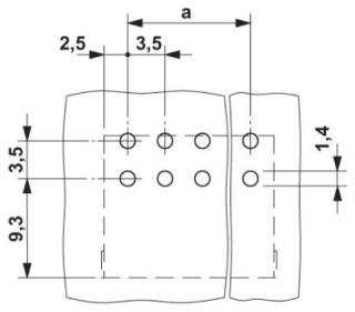 Схема расположения отверстий, *) ≤ 8 полюсов = 1,3 / > 8 полюсов = 1,4