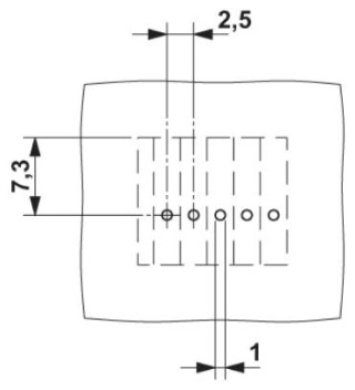 Схема расположения отверстий, На рисунке показан 5-контактный вариант