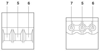Схематический чертеж, Расположение выводов, справа