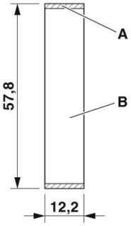Чертеж, Печатные платы 1 и 2 для EMUG 22 (горизонтальн.), A = свободный край = 1,5 мм, B = поверхность для монтажа элементов
