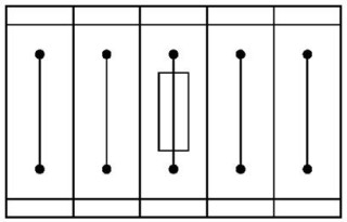 Схема применения, Клеммный модуль для установки предохранителя, одиночное расположение, блок состоит из одного клеммного модуля и 4 проходных клемм