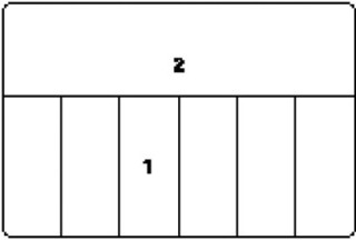 Схематический чертеж, Размер отделения 1: 98 x 39 мм, , размер отделения 2: 66 х 243 мм