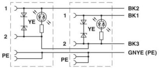 Электрическая схема, Схема контактов двойного разъема для электромагнитного клапана