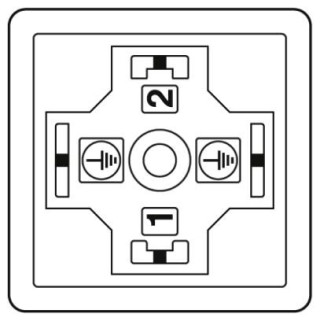 Схематический чертеж, Расположение контактов штекера электромагнитного клапана, тип A
