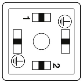 Схематический чертеж, Расположение контактов разъема электромагнитного клапана, исполнение CI