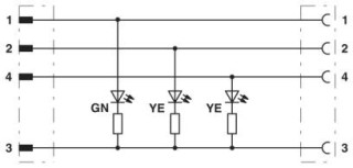 Электрическая схема, Цоколевка контактов вилки M12 и розетки М12