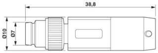 Чертеж, Штыревая часть разъема M8 x 1, прямая