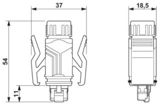 Чертеж, Вставной соединитель RJ45, IP67