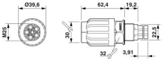 Чертеж, Размерный чертеж QPD W 4PE6,0 M25