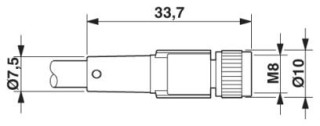 Чертеж, Розетка M8 x 1, прямая