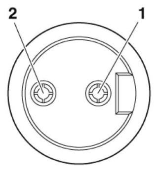 Схематический чертеж, Расположение контактов, гнездо, 7/8'-16UNF, 2-конт., вид со стороны гнезда