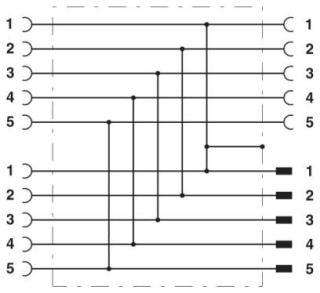 Электрическая схема, Расположение контактов Н-разветвителя М12