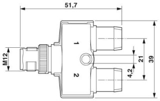 Чертеж, Вилка M12-SPEEDCON, Y-образный разветвитель