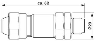 Чертеж, Штекер M12 х 1, прямой, экранированный