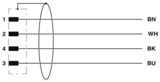Электрическая схема, Цоколевка контактов штыревого разъема M8