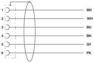 Электрическая схема, Цоколевка контактов розетки M8